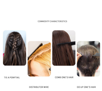 Peigne en plastique multicolore en gros avec manche en acier à queue de rat, résistant à la chaleur, antistatique, pour tressage et séparation des cheveux en salon