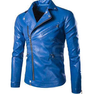 Chaqueta clásica de cuero genuino para hombre con cuello levantado y manga completa para exteriores y chaqueta de invierno de moda de invierno - Product Image 1