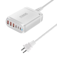 Bloc chargeur rapide USB-C 6 ports 200W GaN III PD avec support pour ordinateur portable et plusieurs appareils, matériau ignifuge