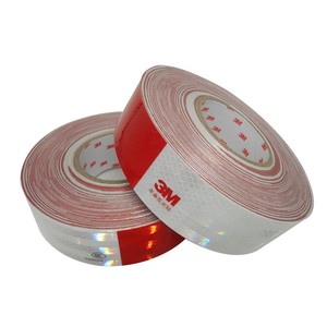 Tela reflectante Retro PVC tira diamante para vehículo coche 2 pulgadas blanco y rojo pegatina reflectante coser en la <span class=keywords><strong>ropa</strong></span> cinta reflectante - Product Image 6