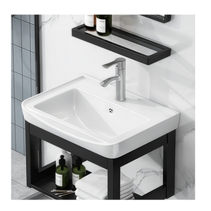 Lavabo en céramique sanitaire à prix avantageux au Yémen, lavabo suspendu à un trou pour salle de bain, <span class=keywords><strong>petit</strong></span> lavabo mural - Product Image 1