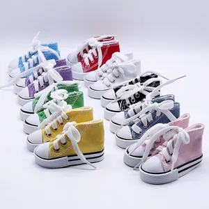 White And Mixed Color Canvas Sneaker Shoes For 18 Inch Doll 1/4 Doll American Doll