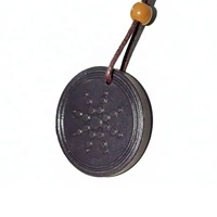 Pendentif Collier Énergétique en Pierre de Lave aux Ions Négatifs, Technologie Japonaise, Science Quantique, Fleur, Soins de Santé, Cadeau Unisexe