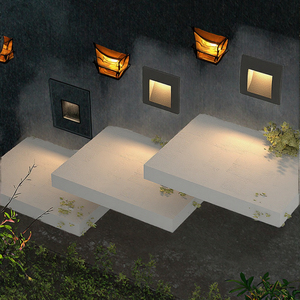 Lámpara de pared exterior de forma cuadrada LED de haz ancho impermeable Luz de aluminio de esquina empotrada para caminos Pasos Aluminio al aire libre - Product Image 3