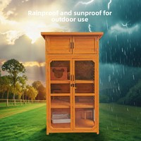 Maison pour chat en bois massif, moderne et minimaliste, pour extérieur, résistante à la pluie et au soleil, ventilée, isolée, avec rangement intégré