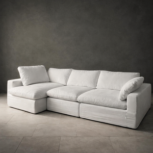 Sofá Seccional Estilo Nube Verde para Sala de Estar, Diseño Calmado y Escultural, Combinación de Sofá Seccional Nube y Sofá Verde Nube - Product Image 1