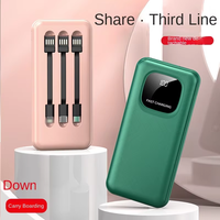 Kabel isi daya Mini ultra-tipis 10000 MA, kabel daya ponsel Digital dengan tampilan LED kapasitas besar dapat dilepas
