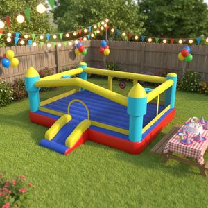Château gonflable personnalisé pas cher avec toboggan, combo de location de château gonflable - Product Image 1