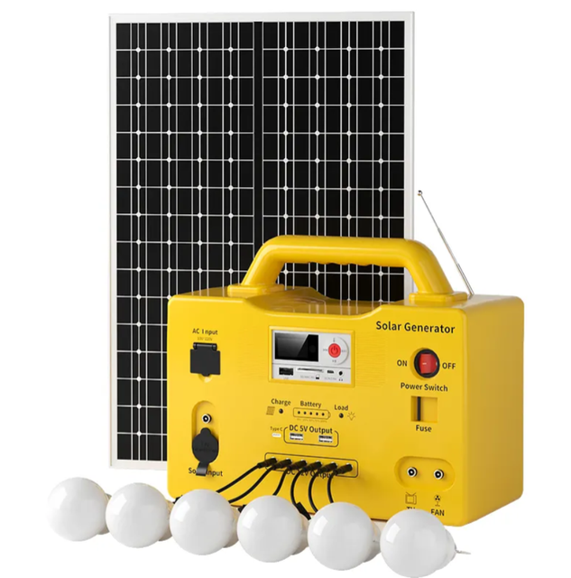 20W 30W 50W Solar Media Home Lighting System with Power Bank FM MP3 for 6 LED Bulbs Plastic Portable Cigarette