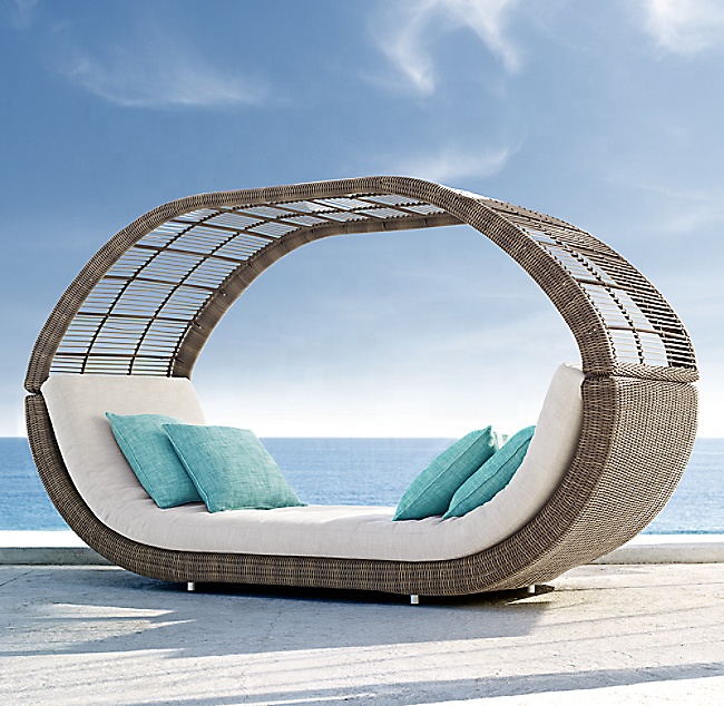 New design patio garden sets wicker chaise lounge daybed furniture outdoor