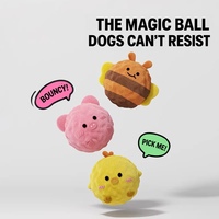 Jouet pour chien en peluche avec balle couineuse intégrée en TPR à picots, jouet interactif rebondissant pour apporter et mâcher, pour chiens de petite et moyenne taille