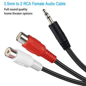 Cabletolink Factory 2021 3.5mm <strong>1</strong>/8 Stereo Mini Jack Male to <strong>2</strong> Female <strong>RCA</strong> Adapter Audio (<strong>1</strong> Male to <strong>2</strong> Female) - Product Image 2