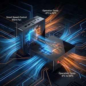 Mini PC intelligent à refroidissement silencieux, processeur Ryzen R7-7730U, boîtier en aluminium ultra-compact, double LAN 2.5G, 8 Go de RAM, 256/512 SSD - Product Image 4