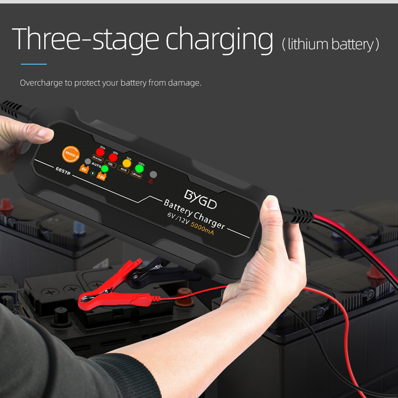 6V battery charger 12v 5A car battery charger high power automatic intelligent lithium battery charger customization