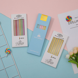 Vente directe d'usine bougies de gâteau d'<span class=keywords><strong>anniversaire</strong></span> de couleur d'étincelle plaquée or décoration de fête <span class=keywords><strong>bougie</strong></span> à Long poteau 6 pièces - Product Image 3