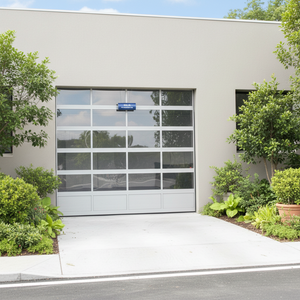 <span class=keywords><strong>Porte</strong></span> de garage électrique automatique en alliage d'aluminium de style moderne, ignifuge, avec isolation thermique, finition en verre réfléchissant, villas CE - Product Image 1