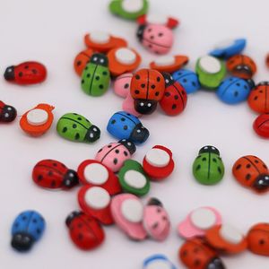 Màu Đỏ hỗn hợp màu gỗ sơn thân thiện với môi Bọ Cánh Cứng bảy sao bọ rùa rêu vi cảnh quan trang trí phụ kiện thủ công tự làm - Product Image 2