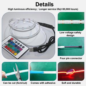 Phổ biến 5V USB 4pin điều khiển <span class=keywords><strong>RGB</strong></span> ánh sáng linh hoạt COB <span class=keywords><strong>LED</strong></span> <span class=keywords><strong>Strip</strong></span> cho trang trí trong nhà - Product Image 3