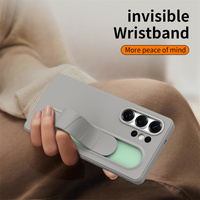 Coque de téléphone souple pour bracelet de contrôle intelligent invisible pour Samsung Galaxy S25 FE S24 S23 Ultra Plus bouton intelligent en métal en silicone
