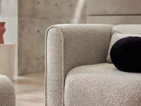 Fauteuil de loisirs modulaire durable Bangalow avec tissu bouclé doux pour salon, bureau à domicile et usage hôtelier