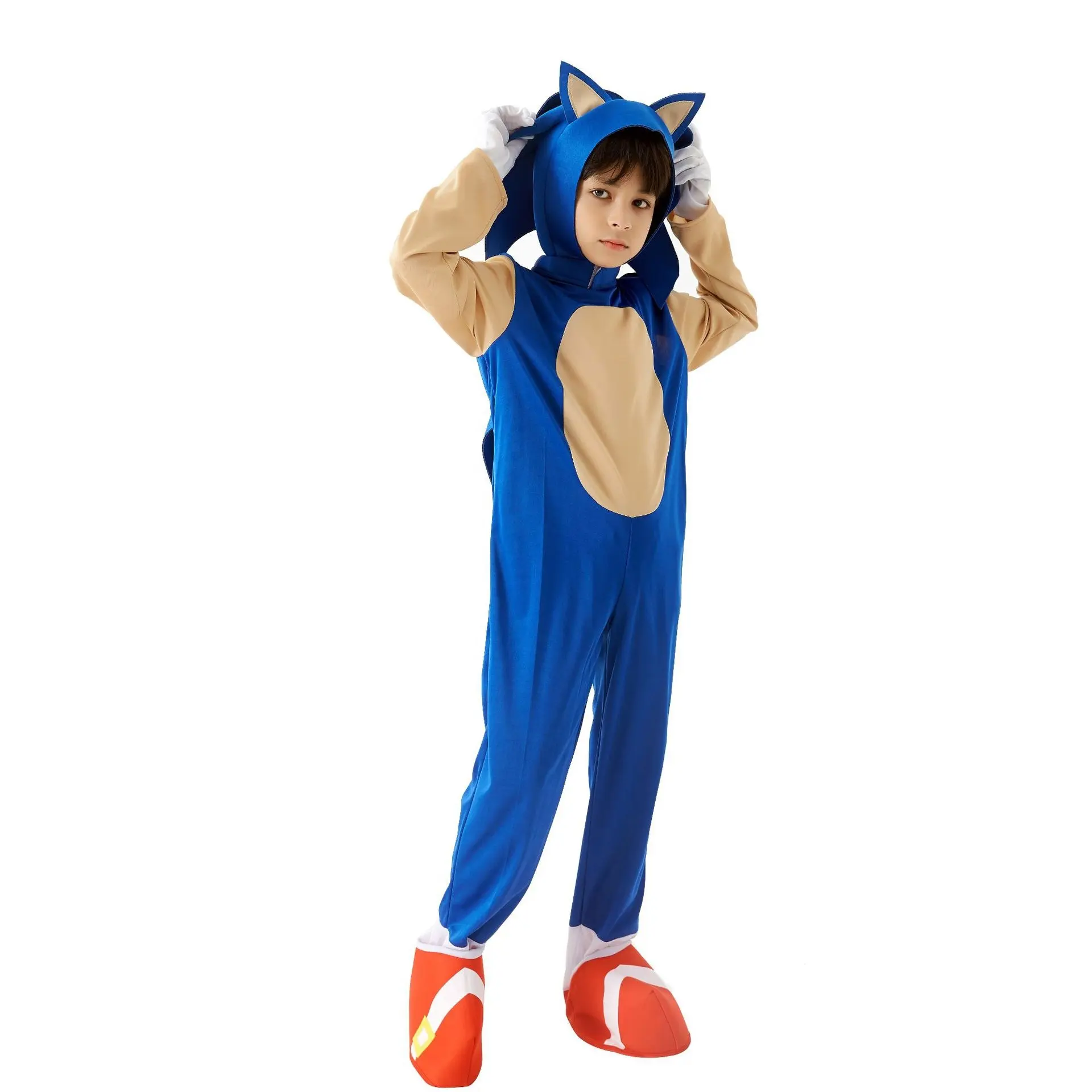 dropship Halloween costume Hedgehog blue SONY overcome outfit Super supersonic kid sonic performance performance costume