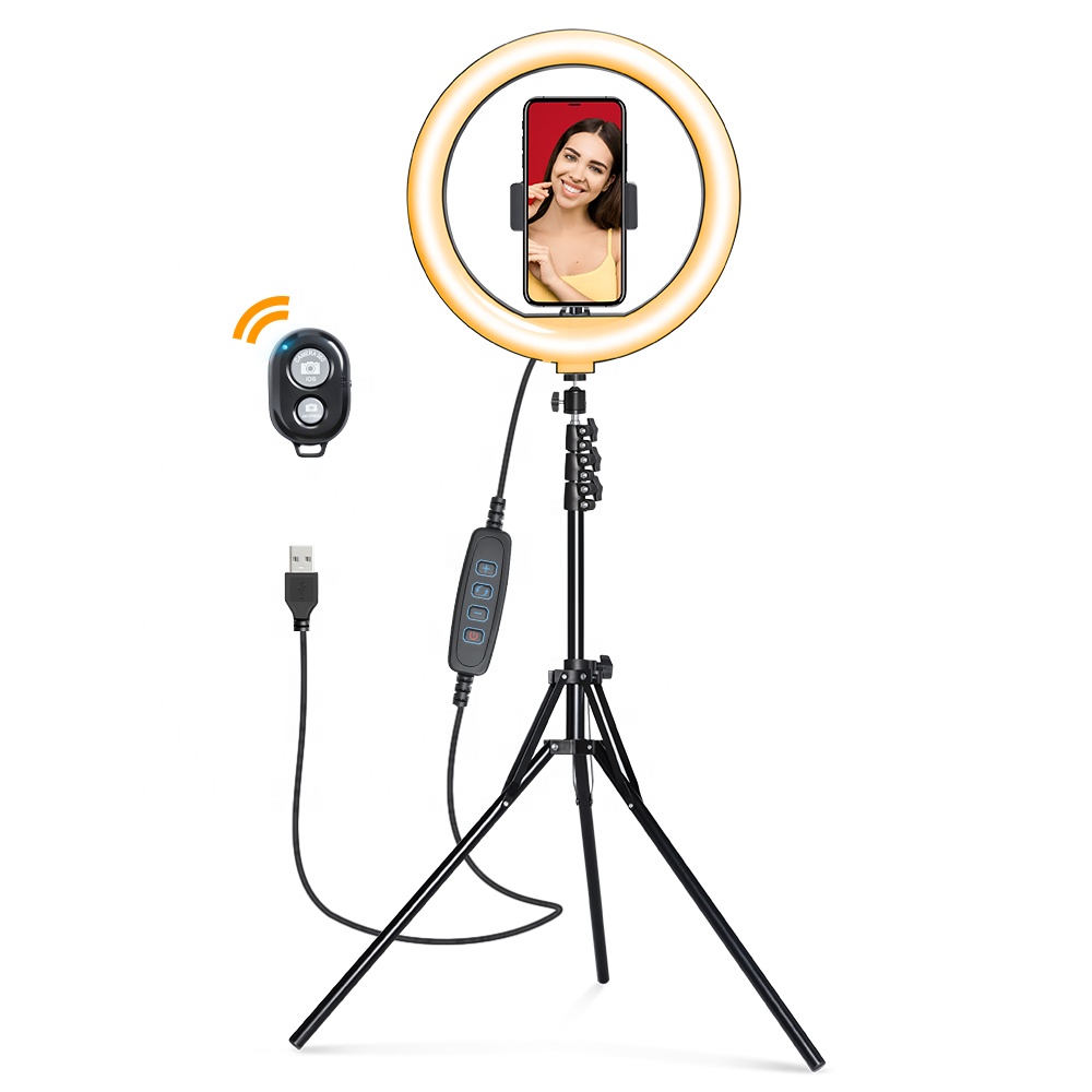 High Lumen Led Ring Lamp 8 inch Selfie Ring Light With AdjustableTripod Stand RGB Led Lamp Ring