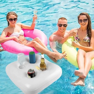 Porte-gobelets gonflable pour piscine, porte-boissons flottant pour piscine, plage, jacuzzi et spa, plateau refroidisseur de boissons portable - Product Image 2