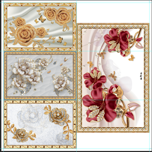 <span class=keywords><strong>Piastrelle</strong></span> per Pavimenti <span class=keywords><strong>con</strong></span> Design Floreale in Porcellana Vetrificata 3D Dorata 120x180cm <span class=keywords><strong>Piastrelle</strong></span> Smaltate - Product Image 2