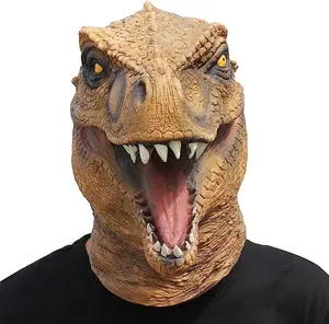 할로윈 공룡 마스크 동물 코스프레 의상 용 전체 머리 라텍스 무서운 파티 마스크