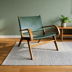 Fauteuil de patio extérieur moderne en teck massif avec assise et dossier rembourrés en mousse - Product Image 4