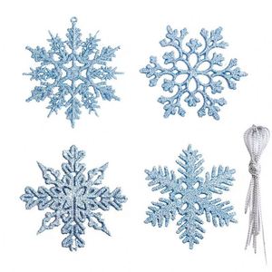 4-Inch Plastic Glitter Christmas <b>Tree</b> Hanging Snowflake Ornament - Product Image 5