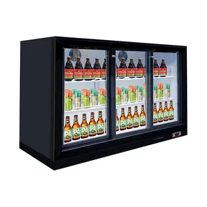 柜台冰箱迷你吧/饮料冷却器/展示冰箱/饮料冷却器下的3扇玻璃门
