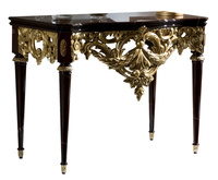 Table console classique française en bois massif avec sculptures en or Meubles de luxe faits à la main pour le salon