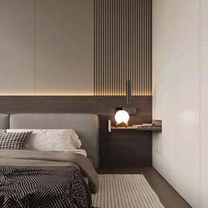 Modern Bedroom Furniture <b>Nightstand</b> with Storage Drawers and Open Wooden Shelves Elegant Bedside Table and Wardrobe - Product Image 3