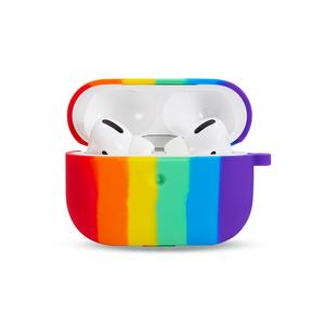 Funda Protectora de Silicona Suave a Prueba de Golpes con Llavero <span class=keywords><strong>para</strong></span> <span class=keywords><strong>Airpods</strong></span> Pro 1 2, Diseño Arcoíris - Product Image 1