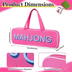 Bolso de Mano de Lona Personalizado al por Mayor para Mujer, con Estampado de Mahjong, Bolso Tote Rectangular Grande, Bolso de Viaje para Damas, Fabricante OEM - Product Image 4