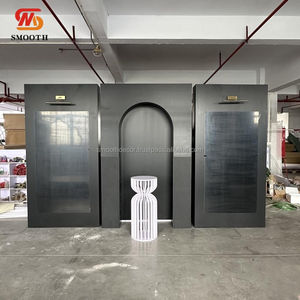 Grande toile de fond de mariage noire lisse mur de toile de fond détachable en acrylique de construction robuste pour la fête de mariage - Product Image 3