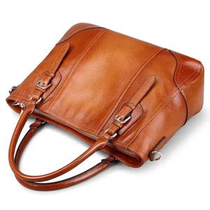 Sac fourre-tout en cuir PU de couleur marron pour femmes sac de travail sacs à bandoulière en cuir véritable personnalisés sacs à main - Product Image 6