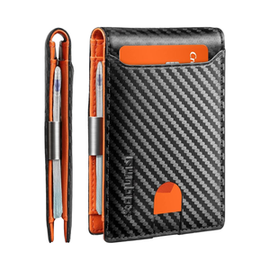 Cartera Bifold Delgada de Cuero con Bloqueo RFID para Hombre <span class=keywords><strong>ADELE</strong></span>, Clip para Billetes, Bolsillo Delantero Delgado, Tarjetero, Caja de Regalo Incluida - Product Image 1