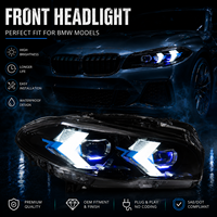 Feux avant à LED pour BMW Série 5 F10 2011-2017, style flèche, avec feux de jour et clignotants intégrés, amélioration des phares