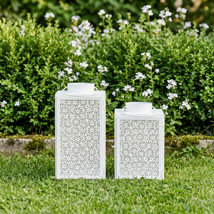 Portavelas de Metal Blanco Estilo Marroquí al por Mayor para Decoración del Hogar y Eventos - Product Image 2