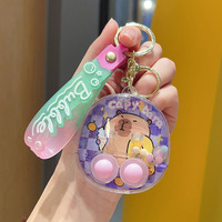 Nouveau design porte-clés en plastique en forme de machine à eau et de ballon de basket, jouet liquide, porte-clés en acrylique, cadeau