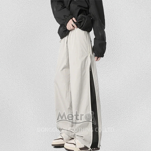 Men Clothing Factory Custom Embroidery logo Track <strong>Pants</strong> Straight Leg Trousers Windbreaker Nylon Track <strong>Pants</strong> <strong>Mesh</strong> Nylon Pans Men - Product Image 1