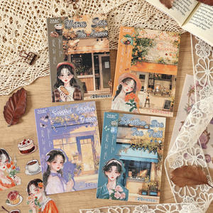 20 hojas de pegatinas por paquete Flower Letter Wind Series Creative Handbook Character Cut Film Sticker Book - Product Image 2