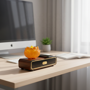 Mini-enceintes musicales populaires avec appels vocaux IA, chargement sans fil 5.3, boîtier métal/bois, 500-1000mAh, pour ordinateur - Product Image 6