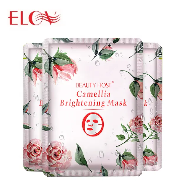 Pabrik OEM Masker Wajah Camellia, Perawatan Wajah Kecantikan Kulit Organik Alami Murah, Pemutih Memberi Nutrisi Pencerah
