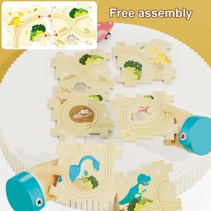 Pista da Corsa per Dinosauri, Gioco <span class=keywords><strong>Puzzle</strong></span> Fai-da-Te, Set di Costruzione Ferroviaria, Gioco Educativo di Logica e Assemblaggio - Product Image 3
