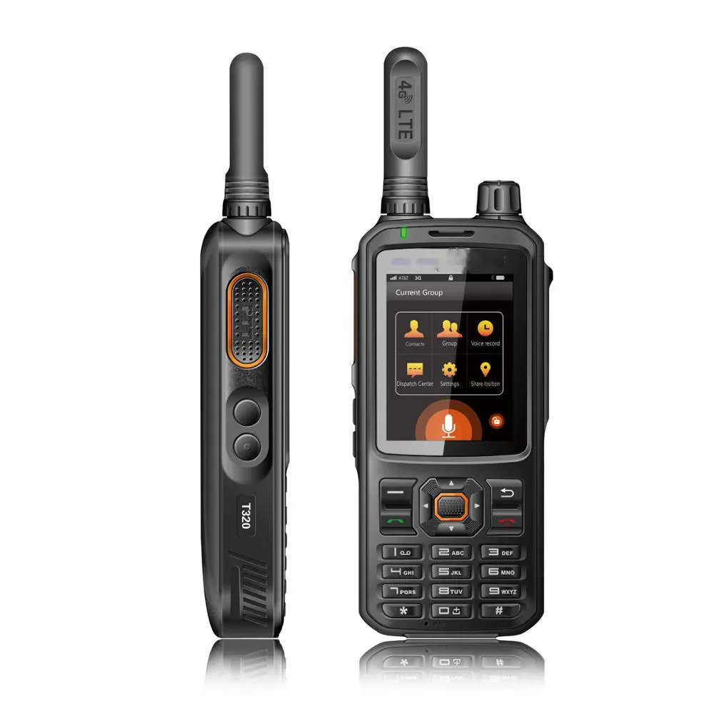 Akıllı telefon walkie talkie ile gps android akıllı cep telefonu  telefonu gsm walkie talkie WiFi BT satış için Iki yönlü telsiz T320