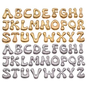 Dijes de Letras de Acero Inoxidable Chapados en Oro de 18K, A-Z, Colgantes Modernos Unisex para Hacer Joyas, Regalo - Product Image 3