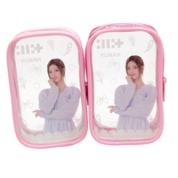Pochette de présentation transparente en PVC, motif dessin animé mignon, étui photo pour idole, trousse de maquillage étanche, sac cadeau pour fans Kpop de poupées de 15 cm